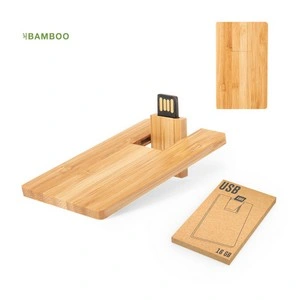 Memoría USB tipo Tarjeta en Bambú