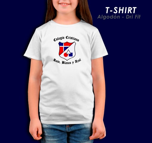 T-Shirt escolar de Algodón o Dri Fit